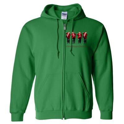 Santa Trump Have Yourself A Merry Maga Xmas Full Zip Hoodie