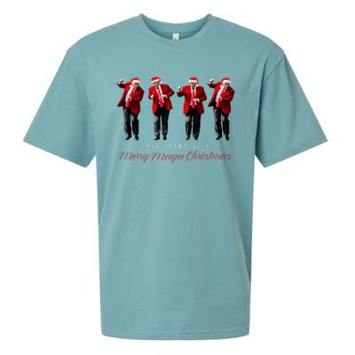 Santa Trump Have Yourself A Merry Maga Xmas Sueded Cloud Jersey T-Shirt