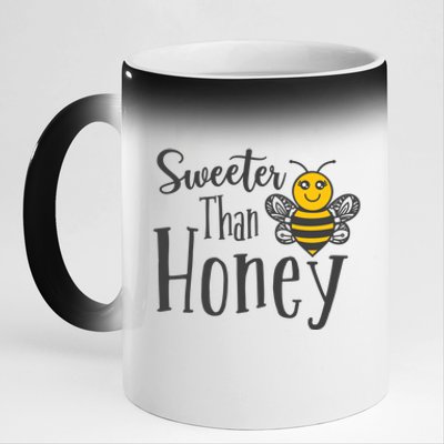 Sweeter Than Honey Bee Cute Valentines Gift 11oz Black Color Changing Mug