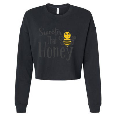 Sweeter Than Honey Bee Cute Valentines Gift Cropped Pullover Crew