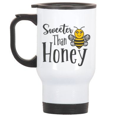 Sweeter Than Honey Bee Cute Valentines Gift Stainless Steel Travel Mug