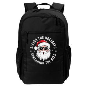 Sleigh The Holidays Spreading The Rizz Funny Santa Christmas Gift Daily Commute Backpack