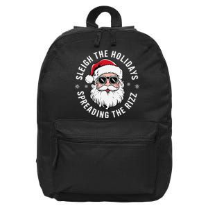 Sleigh The Holidays Spreading The Rizz Funny Santa Christmas Gift 16 in Basic Backpack