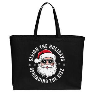 Sleigh The Holidays Spreading The Rizz Funny Santa Christmas Gift Cotton Canvas Jumbo Tote