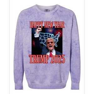 Sarcastic Trump Happy New Year 2025 47th President Convicted Colorblast Crewneck Sweatshirt