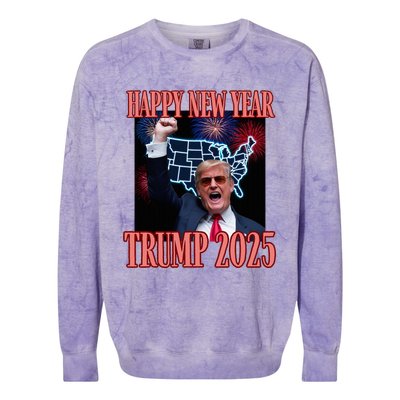 Sarcastic Trump Happy New Year 2025 47th President Convicted Colorblast Crewneck Sweatshirt