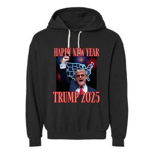 Sarcastic Trump Happy New Year 2025 47th President Convicted Garment-Dyed Fleece Hoodie