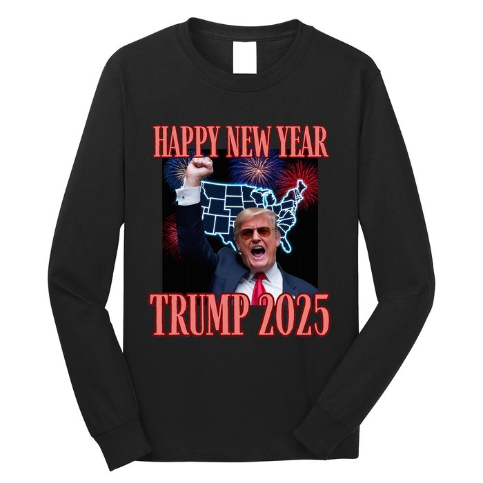 Sarcastic Trump Happy New Year 2025 47th President Convicted Long Sleeve Shirt