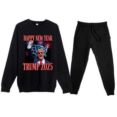 Sarcastic Trump Happy New Year 2025 47th President Convicted Premium Crewneck Sweatsuit Set