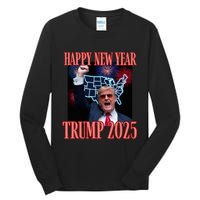 Sarcastic Trump Happy New Year 2025 47th President Convicted Tall Long Sleeve T-Shirt