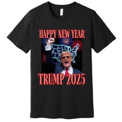 Sarcastic Trump Happy New Year 2025 47th President Convicted Premium T-Shirt