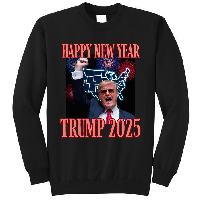 Sarcastic Trump Happy New Year 2025 47th President Convicted Tall Sweatshirt