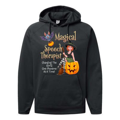 Speech Therapy Halloween Magical Therapist Witch Performance Fleece Hoodie