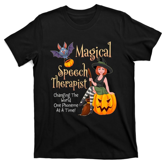 Speech Therapy Halloween Magical Therapist Witch T-Shirt