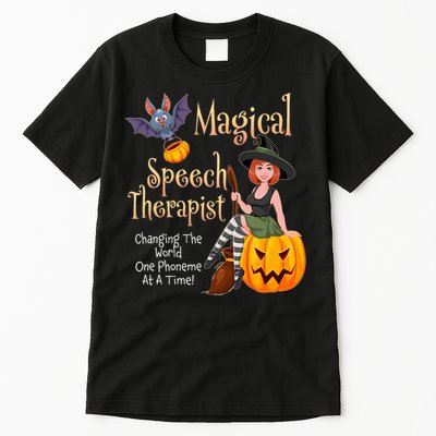 Speech Therapy Halloween Magical Therapist Witch Tall T-Shirt