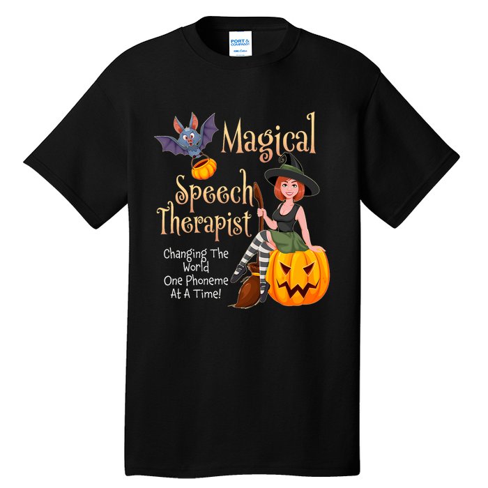 Speech Therapy Halloween Magical Therapist Witch Tall T-Shirt