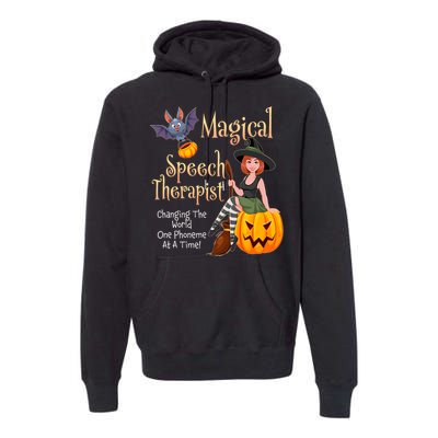 Speech Therapy Halloween Magical Therapist Witch Premium Hoodie