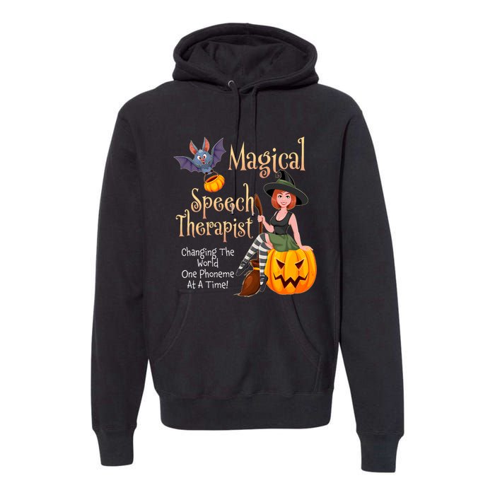 Speech Therapy Halloween Magical Therapist Witch Premium Hoodie