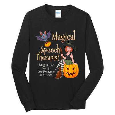 Speech Therapy Halloween Magical Therapist Witch Tall Long Sleeve T-Shirt