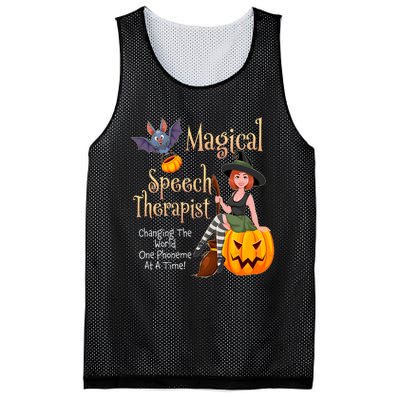 Speech Therapy Halloween Magical Therapist Witch Mesh Reversible Basketball Jersey Tank