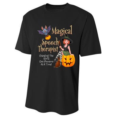 Speech Therapy Halloween Magical Therapist Witch Performance Sprint T-Shirt