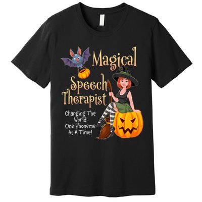 Speech Therapy Halloween Magical Therapist Witch Premium T-Shirt