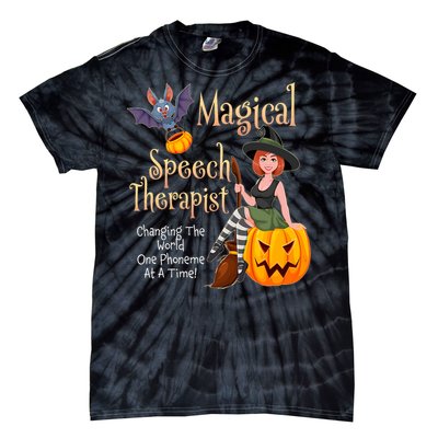 Speech Therapy Halloween Magical Therapist Witch Tie-Dye T-Shirt