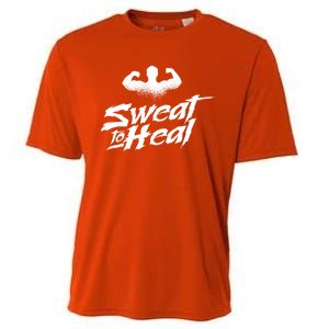 Sweat To Heal Weightlifter Weightlifting Weightlift Gift Cooling Performance Crew T-Shirt