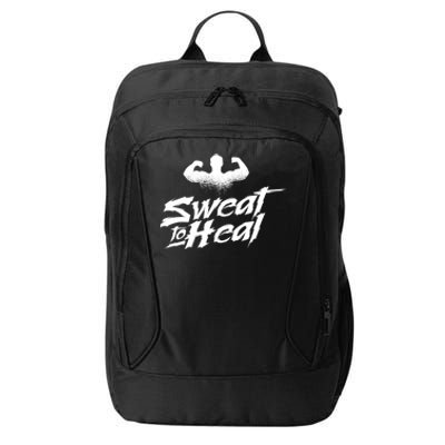 Sweat To Heal Weightlifter Weightlifting Weightlift Gift City Backpack