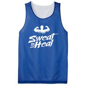 Sweat To Heal Weightlifter Weightlifting Weightlift Gift Mesh Reversible Basketball Jersey Tank