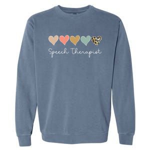 Speech Therapist Heart School Therapy Squad Valentine's Day Gift Garment-Dyed Sweatshirt