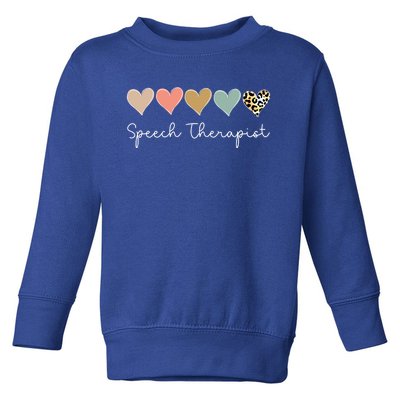 Speech Therapist Heart School Therapy Squad Valentine's Day Gift Toddler Sweatshirt