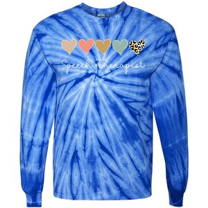 Speech Therapist Heart School Therapy Squad Valentine's Day Gift Tie-Dye Long Sleeve Shirt