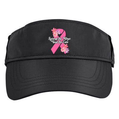 Spread The Hope Find The Cure Breast Cancer Floral Ribbon Adult Drive Performance Visor