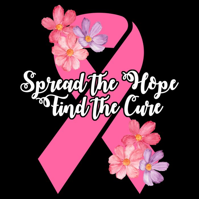 Spread The Hope Find The Cure Breast Cancer Floral Ribbon Bucket Hat