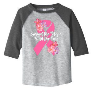 Spread The Hope Find The Cure Breast Cancer Floral Ribbon Toddler Fine Jersey T-Shirt