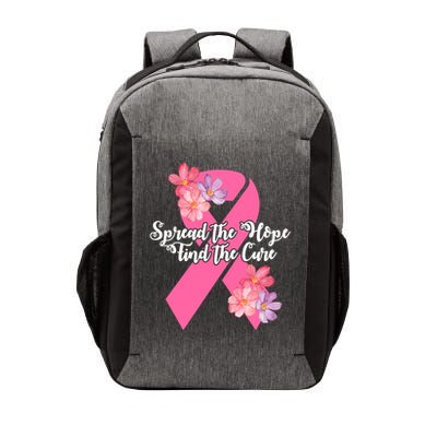 Spread The Hope Find The Cure Breast Cancer Floral Ribbon Vector Backpack