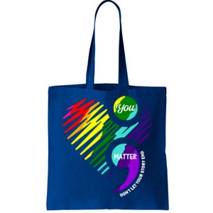 Semicolon Tal Health Awareness Gift Tote Bag