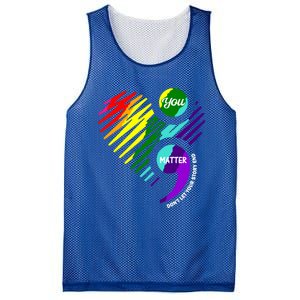 Semicolon Tal Health Awareness Gift Mesh Reversible Basketball Jersey Tank