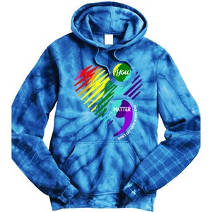 Semicolon Tal Health Awareness Gift Tie Dye Hoodie