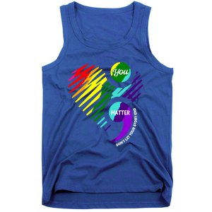 Semicolon Tal Health Awareness Gift Tank Top