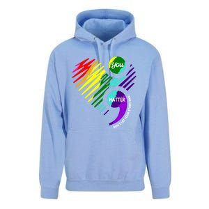 Semicolon Tal Health Awareness Gift Unisex Surf Hoodie