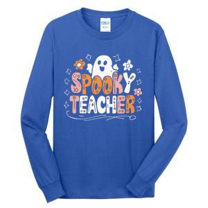 Spooky Teacher Halloween Ghost Classroom Fun Teacher Gift Tall Long Sleeve T-Shirt