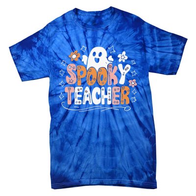 Spooky Teacher Halloween Ghost Classroom Fun Teacher Gift Tie-Dye T-Shirt