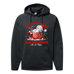 Surviving The Holidays One Meltdown Funny Christmas Snowman Performance Fleece Hoodie