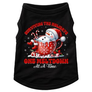 Surviving The Holidays One Meltdown Funny Christmas Snowman Doggie Tank