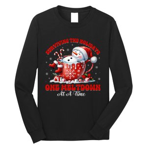 Surviving The Holidays One Meltdown Funny Christmas Snowman Long Sleeve Shirt