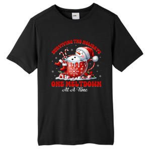 Surviving The Holidays One Meltdown Funny Christmas Snowman Tall Fusion ChromaSoft Performance T-Shirt