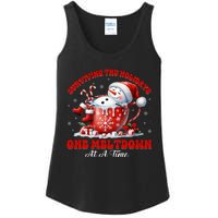 Surviving The Holidays One Meltdown Funny Christmas Snowman Ladies Essential Tank