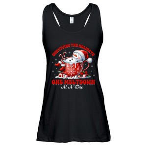 Surviving The Holidays One Meltdown Funny Christmas Snowman Ladies Essential Flowy Tank